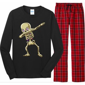 Funny Halloween Dabbing Candy Skeleton Adult Dab Gift Long Sleeve Pajama Set