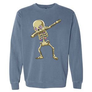 Funny Halloween Dabbing Candy Skeleton Adult Dab Gift Garment-Dyed Sweatshirt