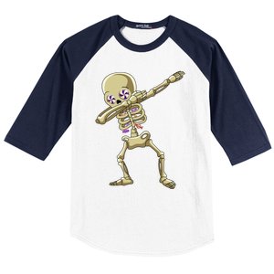 Funny Halloween Dabbing Candy Skeleton Adult Dab Gift Baseball Sleeve Shirt