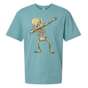 Funny Halloween Dabbing Candy Skeleton Adult Dab Gift Sueded Cloud Jersey T-Shirt