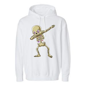 Funny Halloween Dabbing Candy Skeleton Adult Dab Gift Garment-Dyed Fleece Hoodie