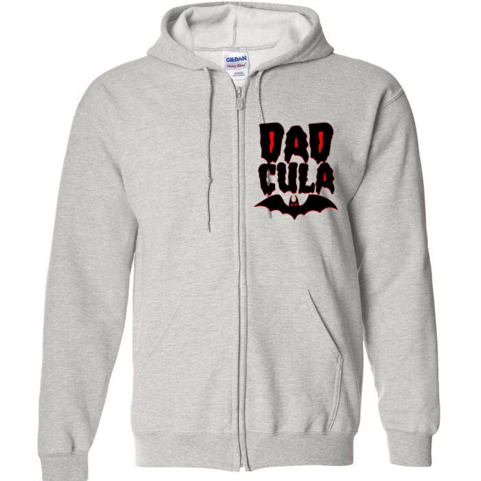 Funny Halloween Dadcula Dracula Full Zip Hoodie