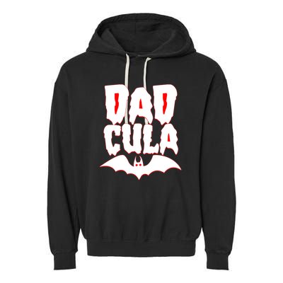 Funny Halloween Dadcula Dracula Garment-Dyed Fleece Hoodie