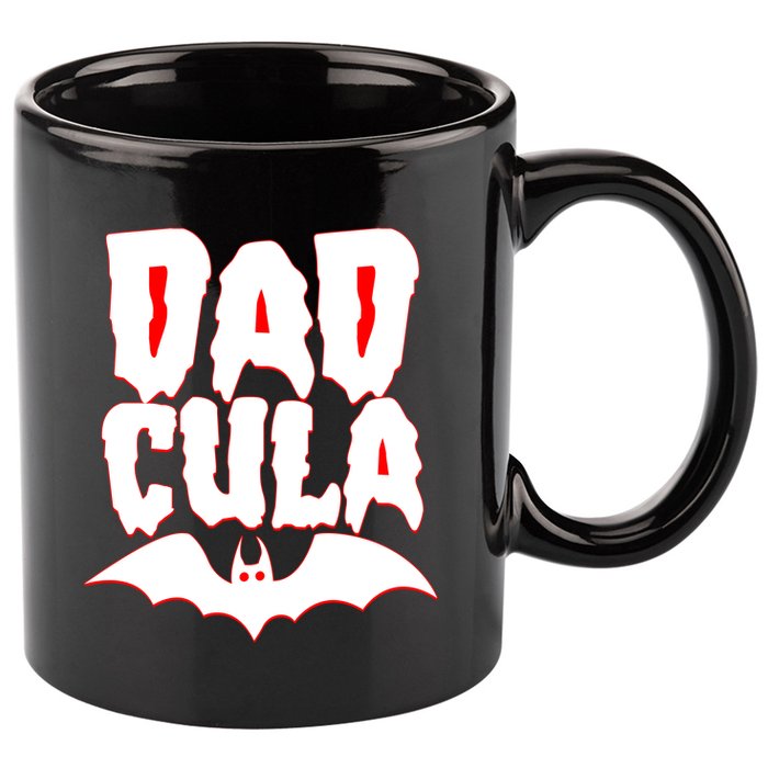 Funny Halloween Dadcula Dracula 11oz C Handle Ceramic Mug