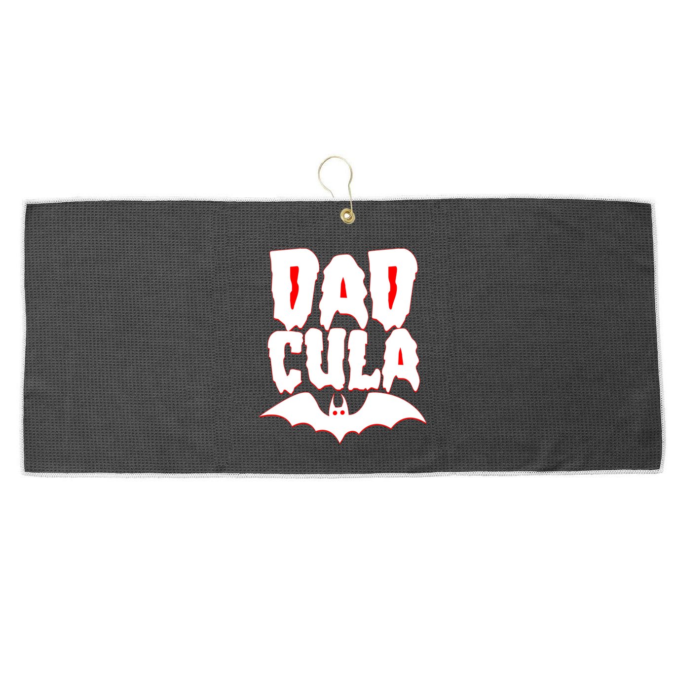 Funny Halloween Dadcula Dracula Large Microfiber Waffle Golf Towel