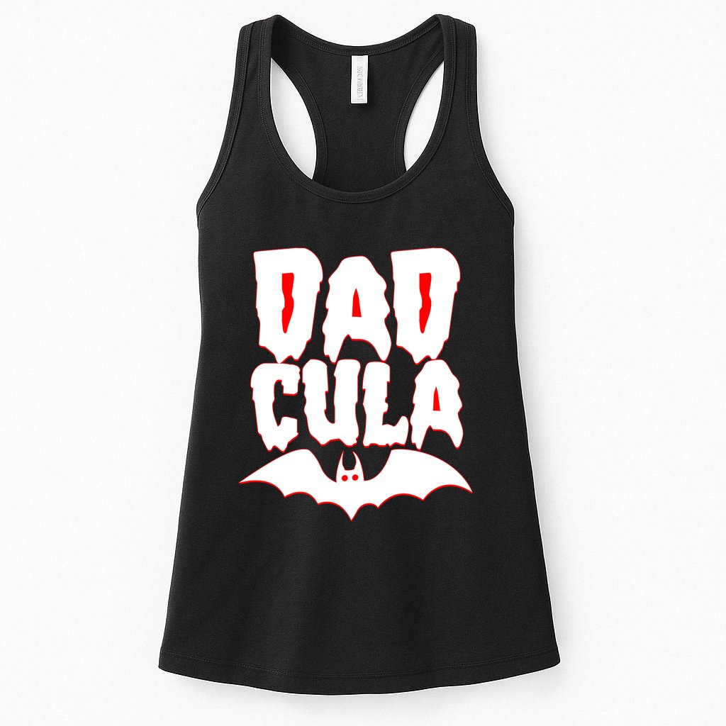 Funny Halloween Dadcula Dracula Womens Tank Top
