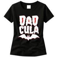 Funny Halloween Dadcula Dracula Womens T-Shirt