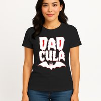 Funny Halloween Dadcula Dracula Womens T-Shirt