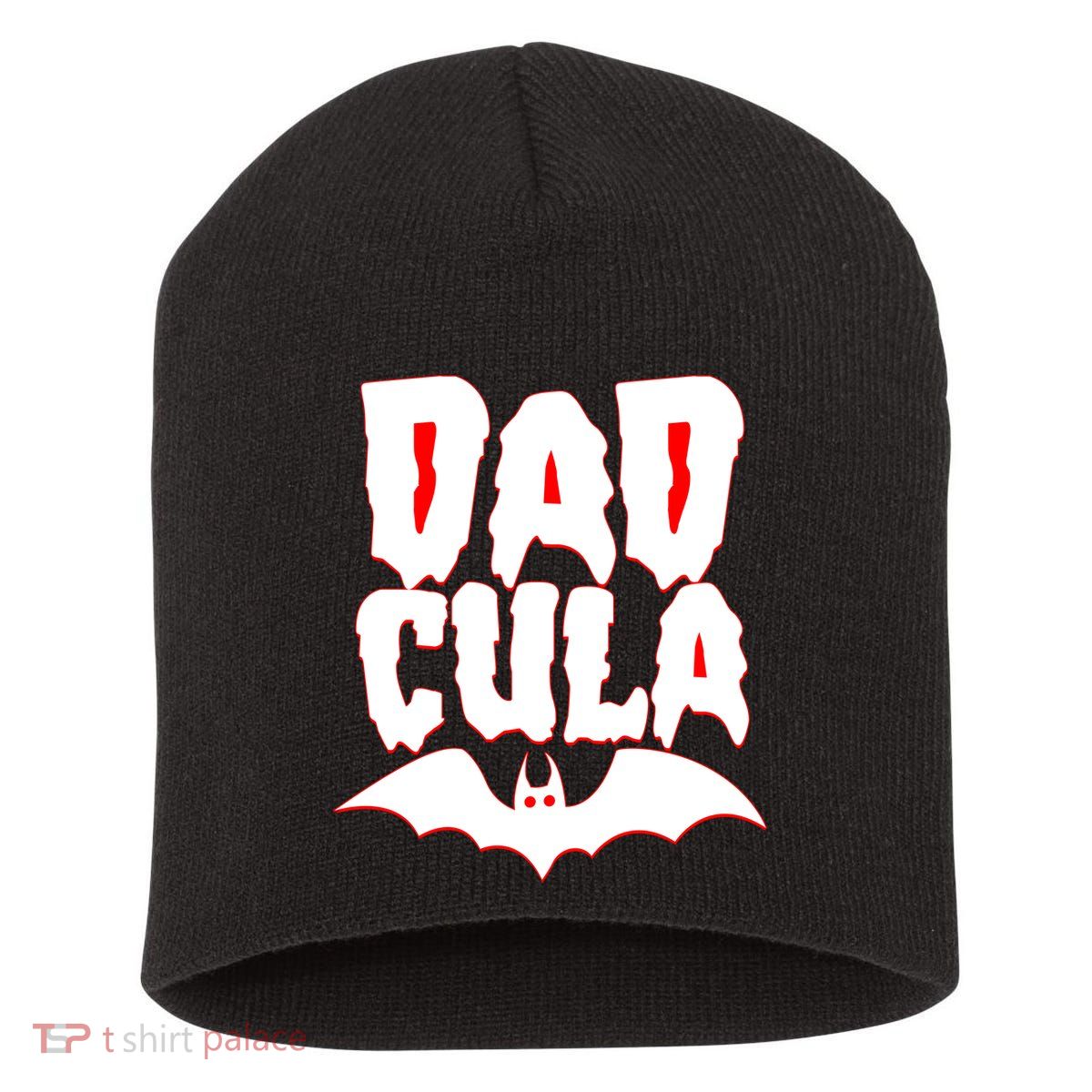 Funny Halloween Dadcula Dracula Short Acrylic Beanie