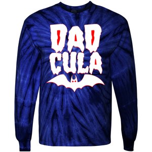 Funny Halloween Dadcula Dracula Tie-Dye Long Sleeve Shirt