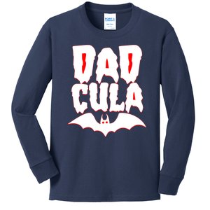 Funny Halloween Dadcula Dracula Kids Long Sleeve Shirt