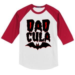 Funny Halloween Dadcula Dracula Kids Colorblock Raglan Jersey