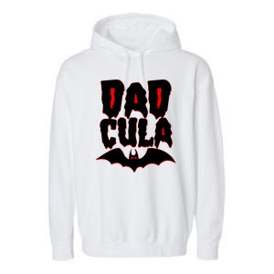 Funny Halloween Dadcula Dracula Garment-Dyed Fleece Hoodie