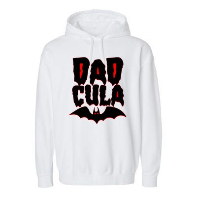 Funny Halloween Dadcula Dracula Garment-Dyed Fleece Hoodie