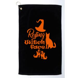 Funny Halloween Design Resting Witch Face Cute Gift Platinum Collection Golf Towel