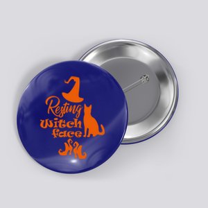 Funny Halloween Design Resting Witch Face Cute Gift Button