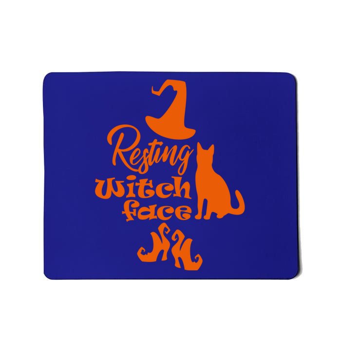 Funny Halloween Design Resting Witch Face Cute Gift Mousepad