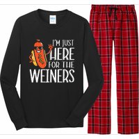 Funny Hot Dog I'm Just Here For The Wieners Sausage Long Sleeve Pajama Set