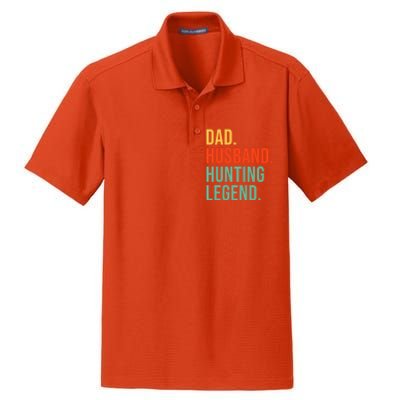 Funny Hunting Dad Husband Legend Hunter Fathers Day Gift Dry Zone Grid Polo