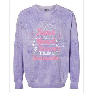 Funny Hairdresser Designs Girls Christian Hairstylists Colorblast Crewneck Sweatshirt