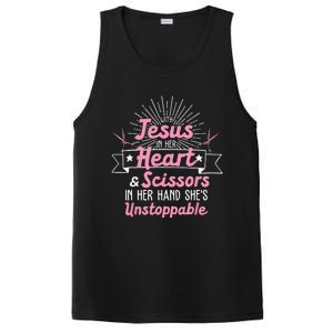 Funny Hairdresser Designs Girls Christian Hairstylists PosiCharge Competitor Tank