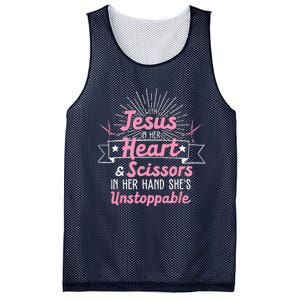 Funny Hairdresser Designs Girls Christian Hairstylists Mesh Reversible Basketball Jersey Tank