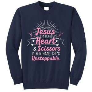 Funny Hairdresser Designs Girls Christian Hairstylists Tall Sweatshirt