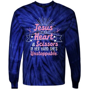 Funny Hairdresser Designs Girls Christian Hairstylists Tie-Dye Long Sleeve Shirt