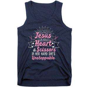 Funny Hairdresser Designs Girls Christian Hairstylists Tank Top