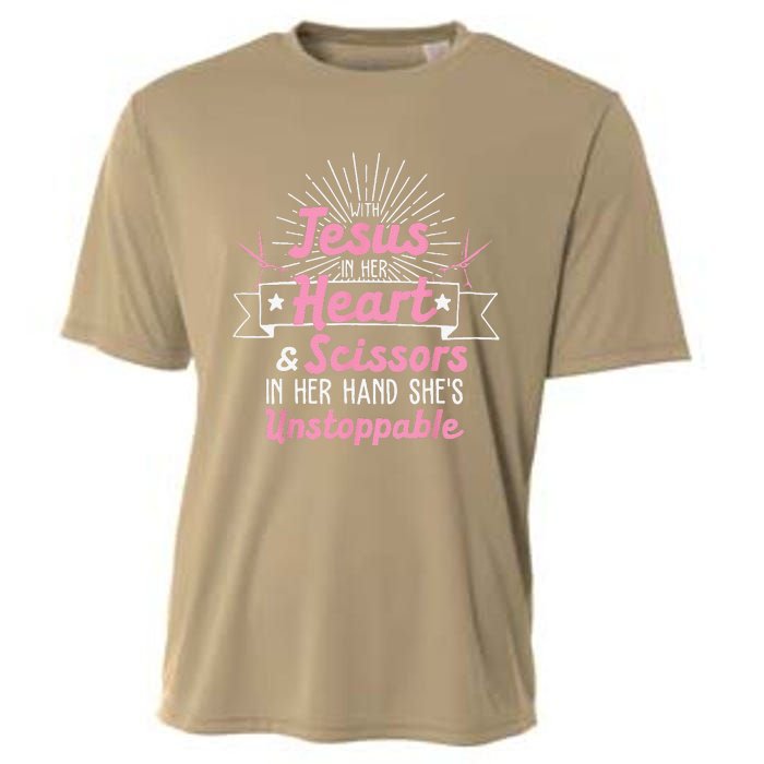 Funny Hairdresser Designs Girls Christian Hairstylists Cooling Performance Crew T-Shirt