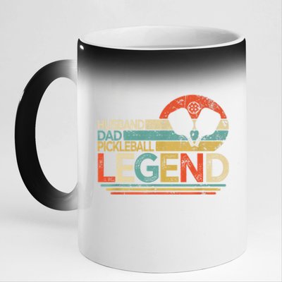 Funny Husband Dad Pickleball Legend Vintage Fathers Day Meaningful Gift 11oz Black Color Changing Mug