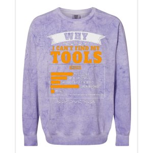 Funny Handyman Diy Idea For Husband & Novelty Dad Diy Themed Colorblast Crewneck Sweatshirt