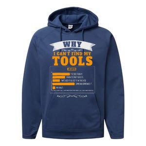 Funny Handyman Diy Idea For Husband & Novelty Dad Diy Themed Performance Fleece Hoodie