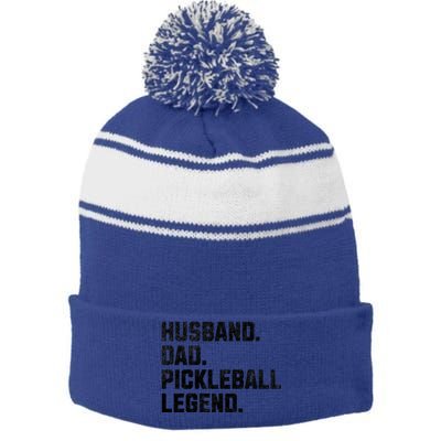 Funny Husband Dad Pickleball Legend Vintage FatherS Day Gift Stripe Pom Pom Beanie