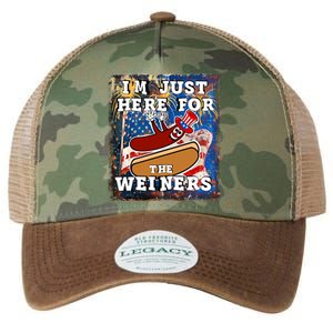 Funny Hot Dog Independence Day I’M Just Here For The Weiners Meaningful Gift Legacy Tie Dye Trucker Hat