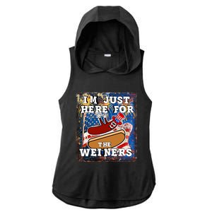 Funny Hot Dog Independence Day I’M Just Here For The Weiners Meaningful Gift Ladies PosiCharge Tri-Blend Wicking Draft Hoodie Tank