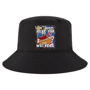 Funny Hot Dog Independence Day I’M Just Here For The Weiners Meaningful Gift Cool Comfort Performance Bucket Hat