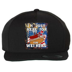 Funny Hot Dog Independence Day I’M Just Here For The Weiners Meaningful Gift Wool Snapback Cap