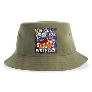 Funny Hot Dog Independence Day I’M Just Here For The Weiners Meaningful Gift Sustainable Bucket Hat