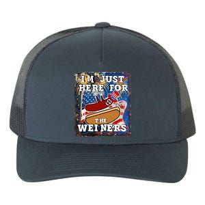 Funny Hot Dog Independence Day I’M Just Here For The Weiners Meaningful Gift Yupoong Adult 5-Panel Trucker Hat