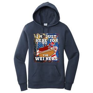 Funny Hot Dog Independence Day I’M Just Here For The Weiners Meaningful Gift Women's Pullover Hoodie