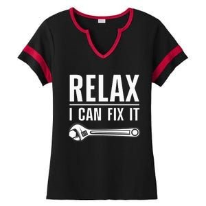 Funny Handyman Design Handyman Repair Tools Ladies Halftime Notch Neck Tee