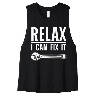 Funny Handyman Design Handyman Repair Tools Women's Racerback Cropped Tank