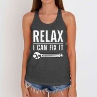 Funny Handyman Design Handyman Repair Tools Women's Knotted Racerback Tank