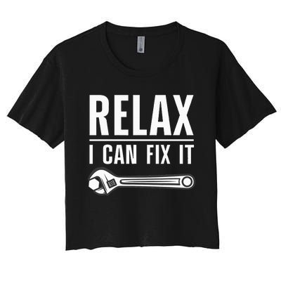 Funny Handyman Design Handyman Repair Tools Women's Crop Top Tee