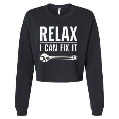 Funny Handyman Design Handyman Repair Tools Cropped Pullover Crew