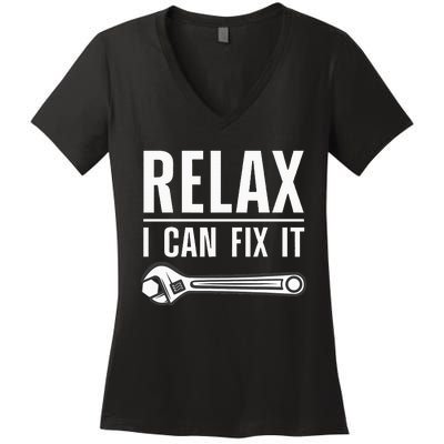 Funny Handyman Design Handyman Repair Tools Women's V-Neck T-Shirt