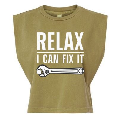 Funny Handyman Design Handyman Repair Tools Garment-Dyed Women's Muscle Tee