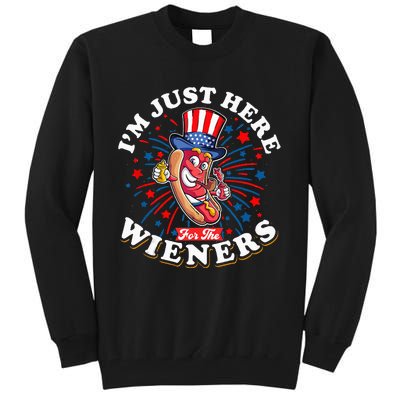 Funny Hot Dog I'm Just Here For The Wieners Sausage Lovers Tall Sweatshirt