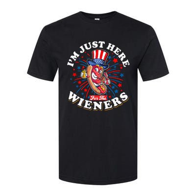 Funny Hot Dog I'm Just Here For The Wieners Sausage Lovers Softstyle® CVC T-Shirt